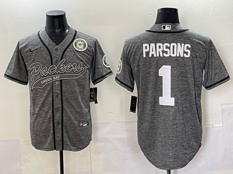 Men Green Bay Packers #1 Parson grey Nike NFL 2025 jersey 06